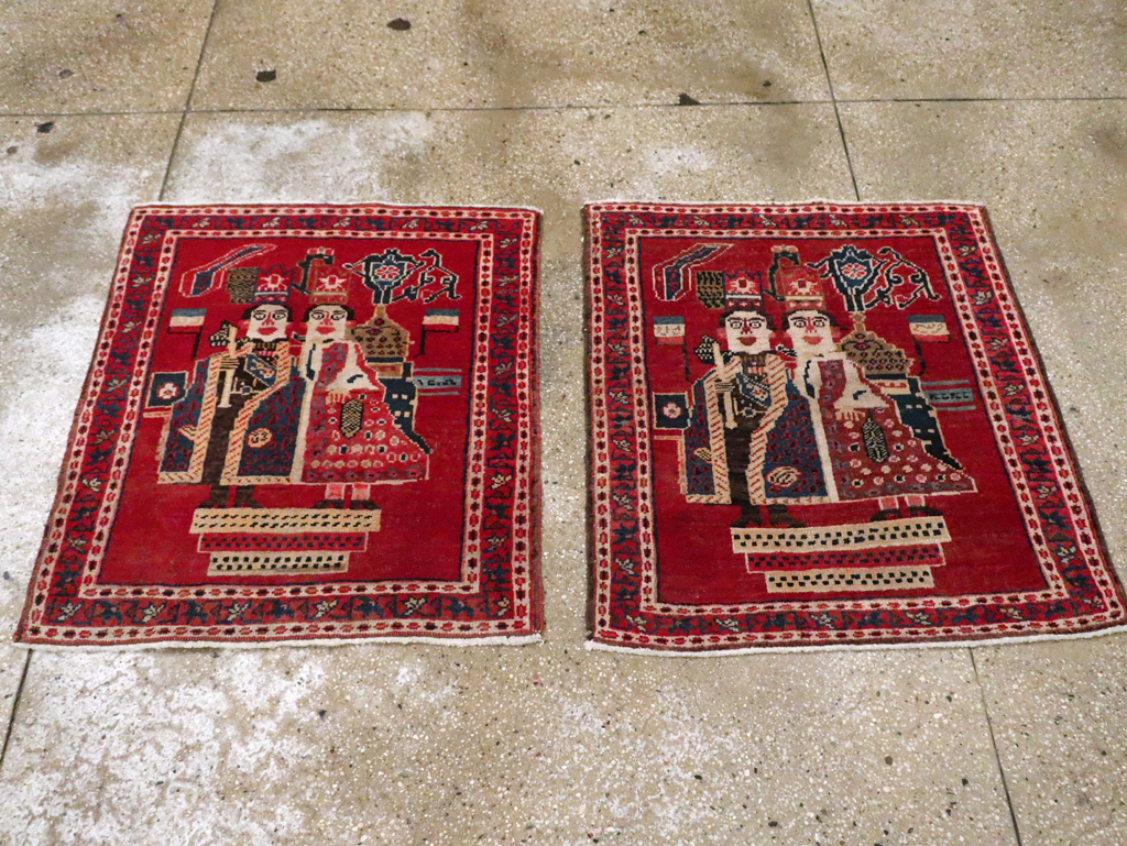 Antique Persian Heriz Pictorial Rug (Pair: 1 of 2), No.20091 - Gss