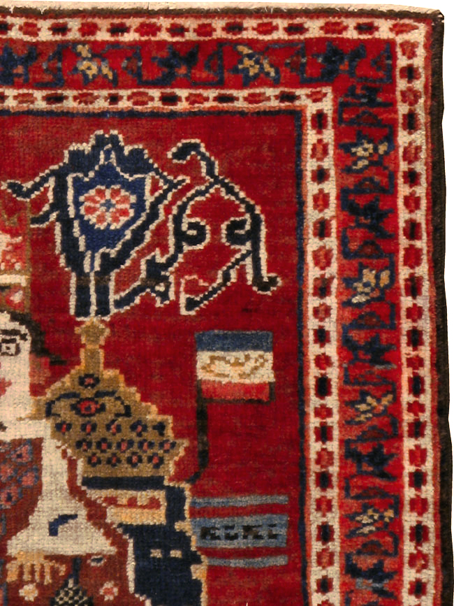 Antique Persian Heriz Pictorial Rug (Pair: 2 of 2), No.20092 - Gss