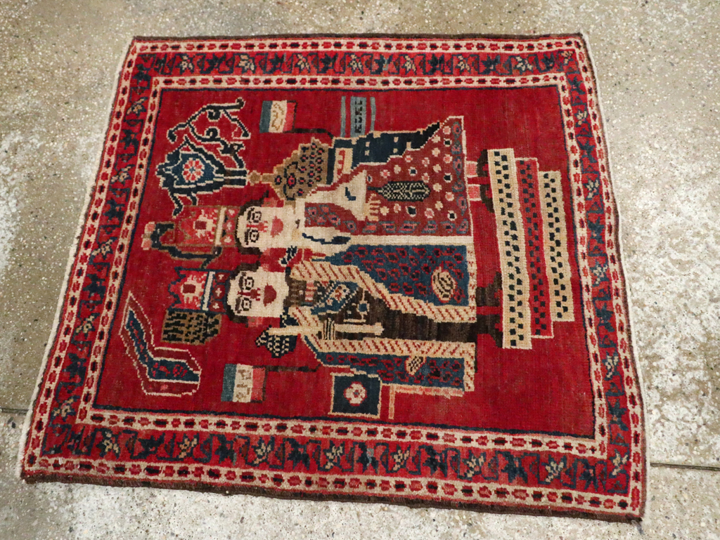 Antique Persian Heriz Pictorial Rug (Pair: 2 of 2), No.20092 - Gss