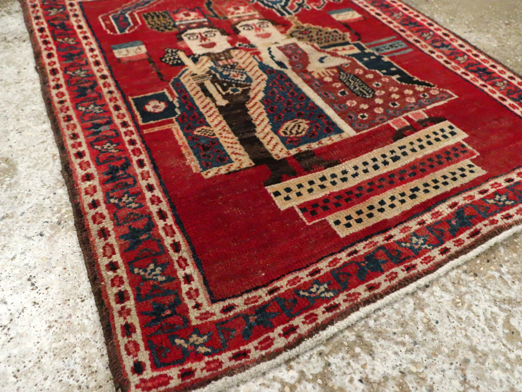 Antique Persian Heriz Pictorial Rug (Pair: 2 of 2), No.20092 - Gss