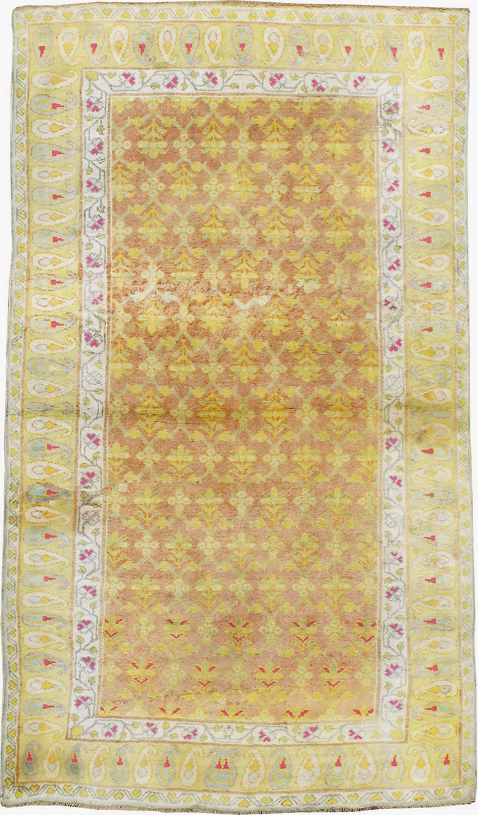 Vintage Indian Cotton Agra Rug, No.20114 - Gss