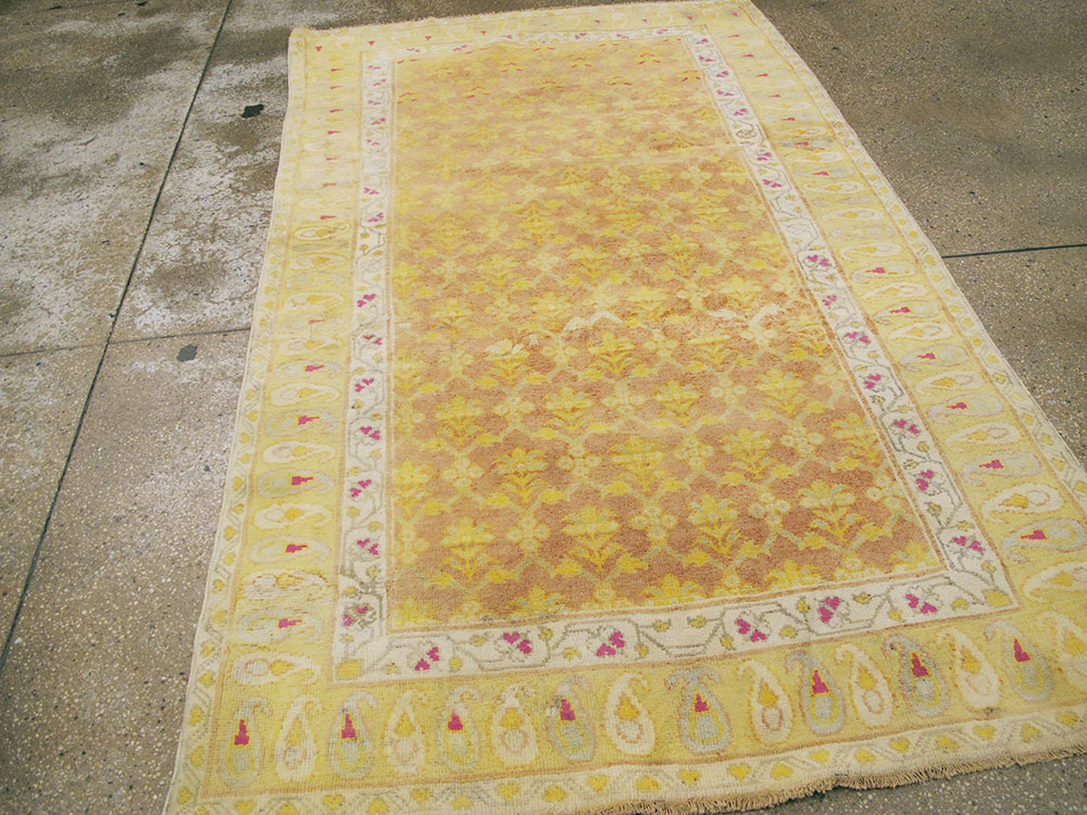 Vintage Indian Cotton Agra Rug, No.20114 - Gss