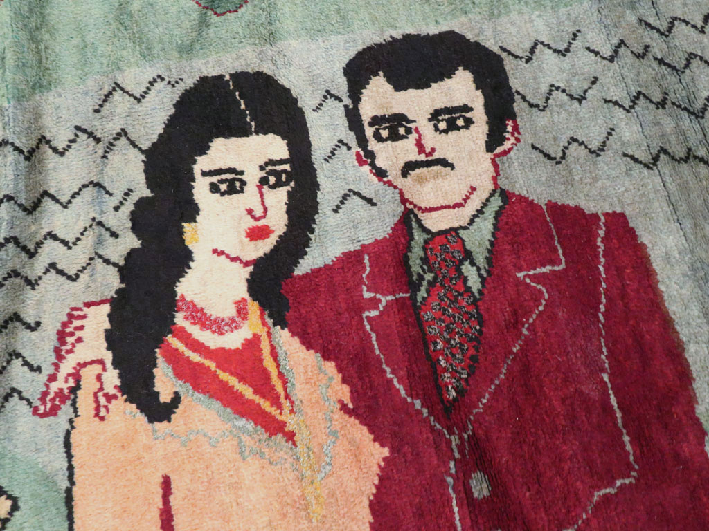 Vintage Caucasian Karabagh Pictorial Rug, No.20152 - Gss