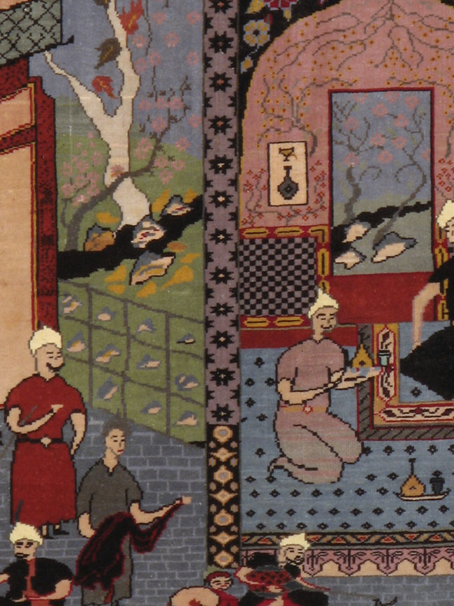 Vintage Afghan Baluch Pictorial Rug, No.20213 - Gss