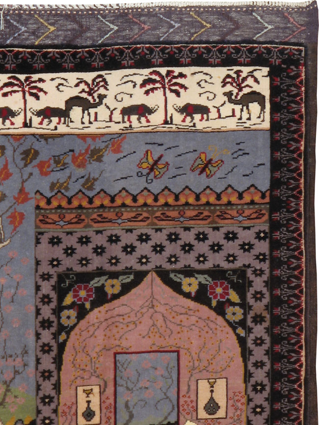 Vintage Afghan Baluch Pictorial Rug, No.20213 - Gss