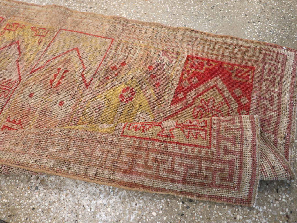 Antique East Turkestan Khotan Saph Runner, No.20233 - Gss