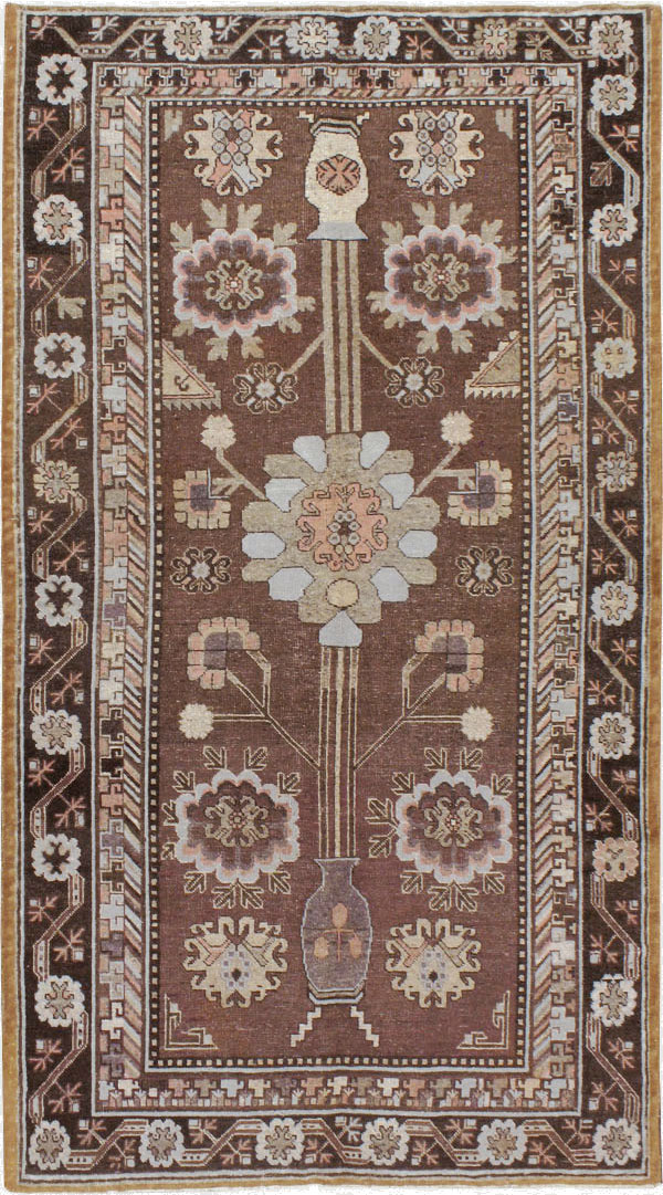 Antique East Turkestan Khotan Carpet, No.20263 - Gss