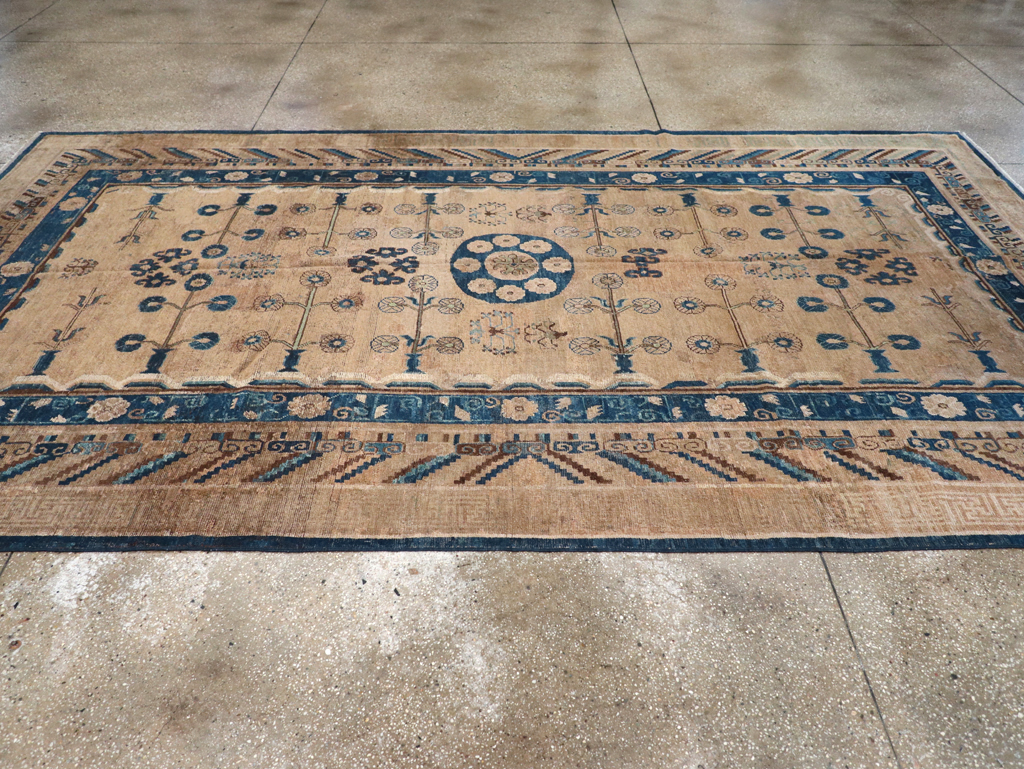 Antique East Turkestan Khotan Carpet, No.20271 - Gss