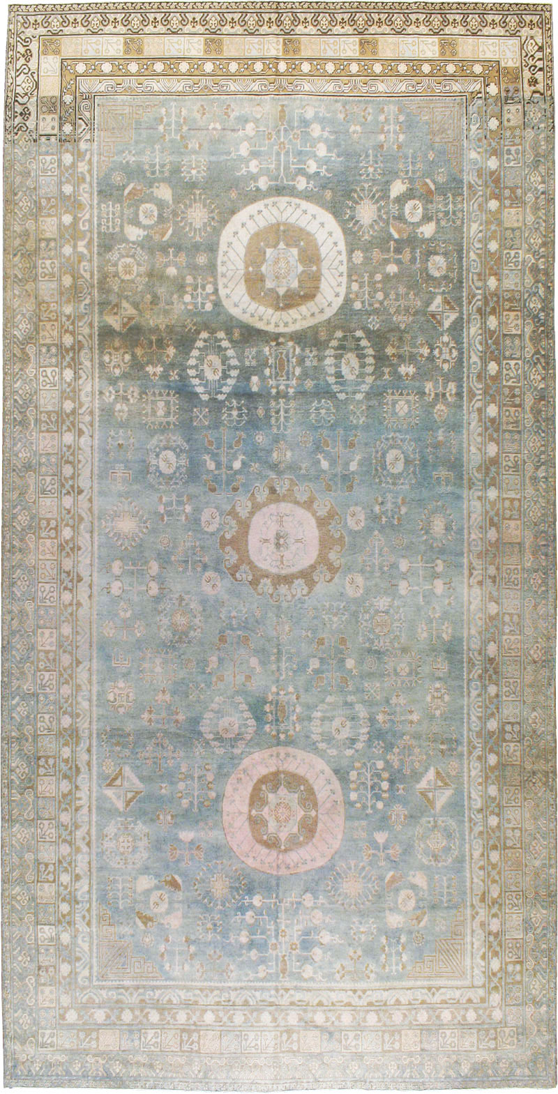 Antique East Turkestan Khotan Carpet, No.20277 - Gss