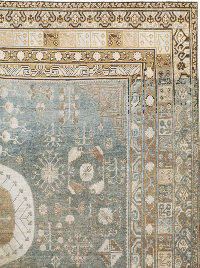 Antique East Turkestan Khotan Carpet, No.20277 - Gss