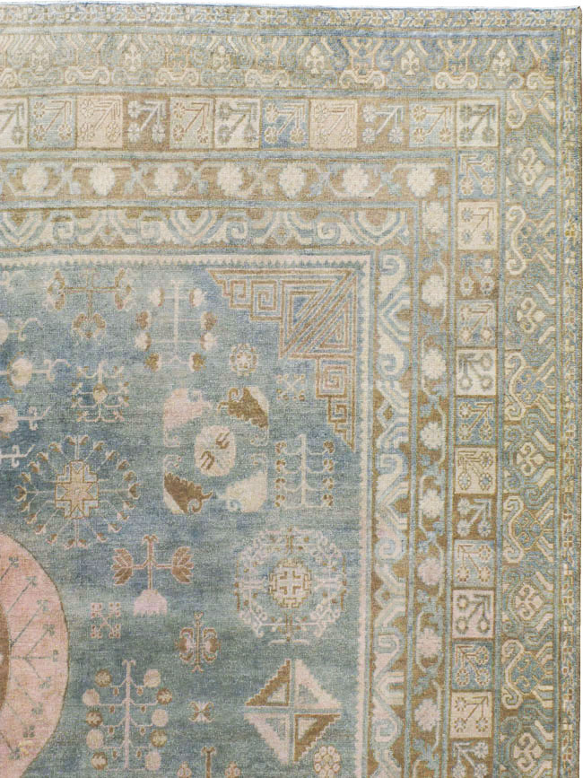 Antique East Turkestan Khotan Carpet, No.20277 - Gss