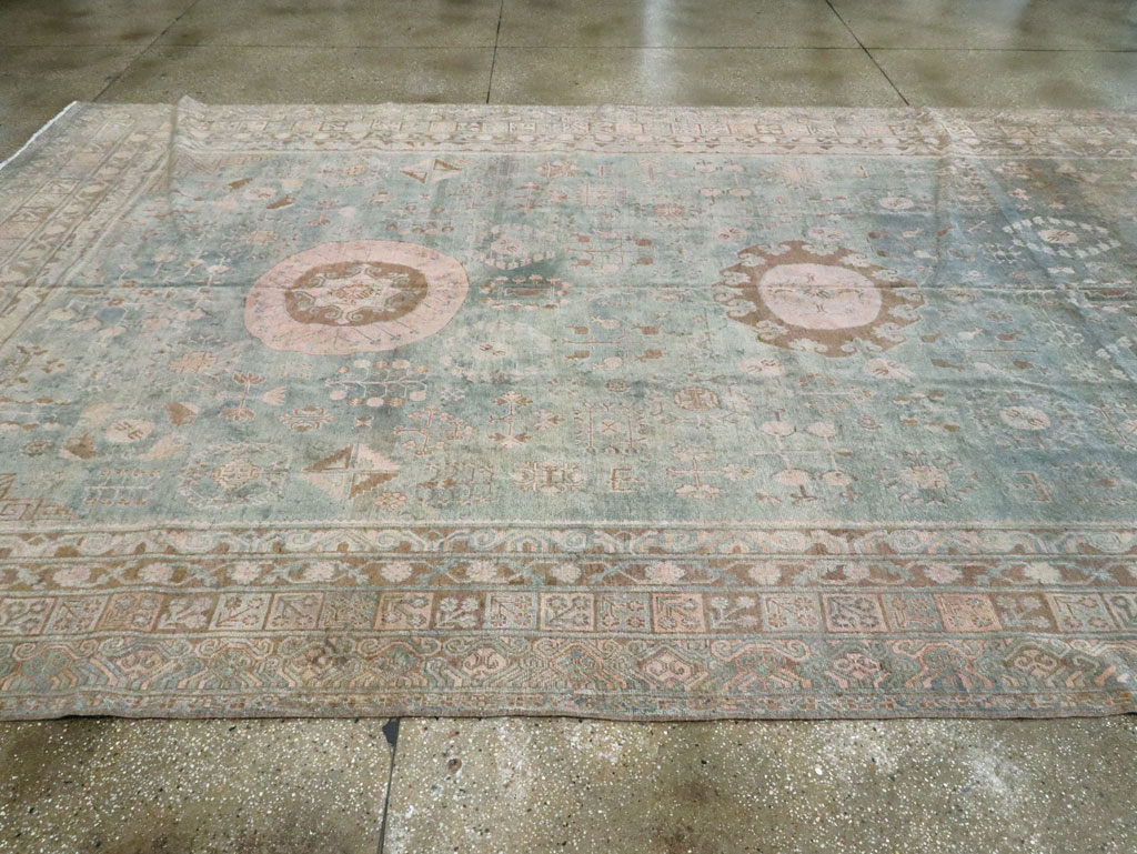 Antique East Turkestan Khotan Carpet, No.20277 - Gss