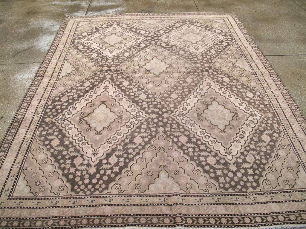 Antique East Turkestan Khotan Square Carpet, No.20278 - Gss