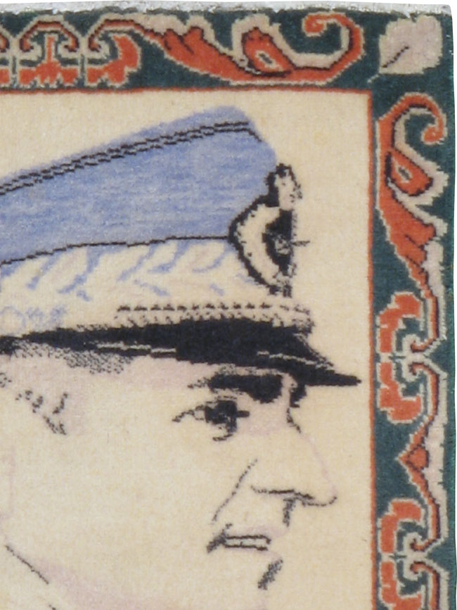 Vintage Persian Tabriz Pictorial  Rug, No.20311 - Gss