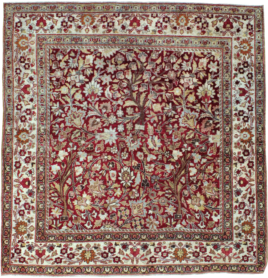 Vintage Persian Mashad Square Carpet, No.20328 - Gss