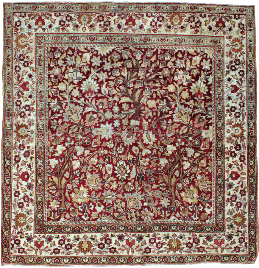Vintage Persian Mashad Square Carpet, No.20328 - Gss