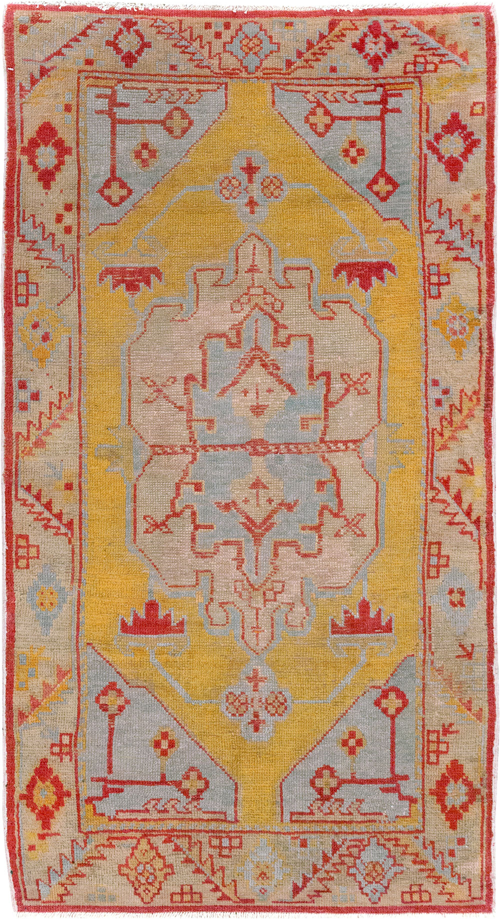Vintage Turkish Oushak Throw Rug, No.20341 - Gss