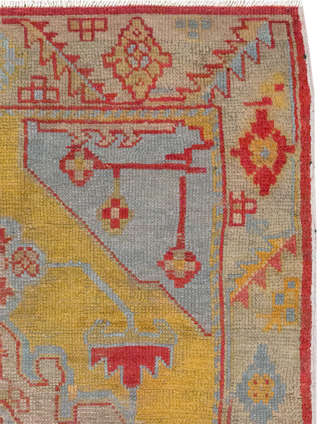 Vintage Turkish Oushak Throw Rug, No.20341 - Gss
