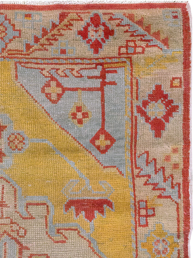 Vintage Turkish Oushak Throw Rug, No.20341 - Gss