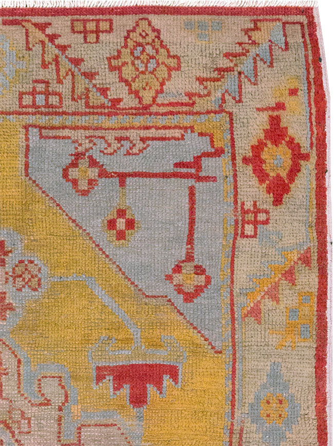 Vintage Turkish Oushak Throw Rug, No.20341 - Gss