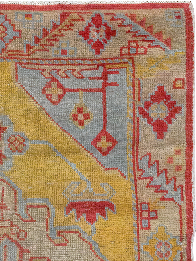 Vintage Turkish Oushak Throw Rug, No.20341 - Gss