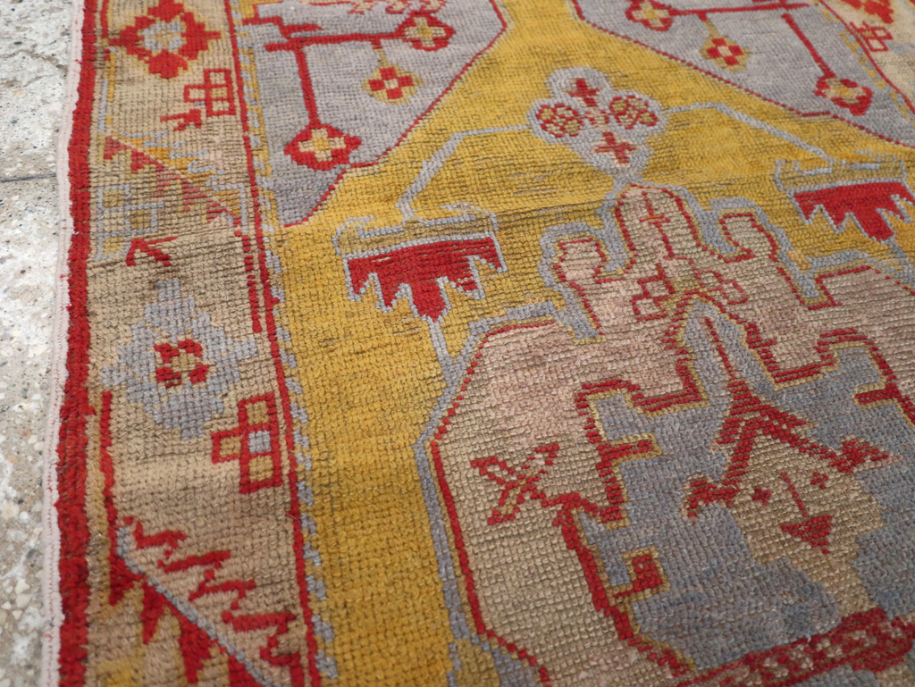 Vintage Turkish Oushak Throw Rug, No.20341 - Gss