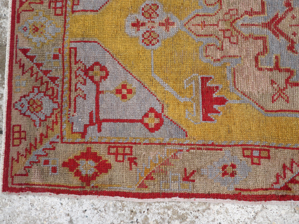 Vintage Turkish Oushak Throw Rug, No.20341 - Gss