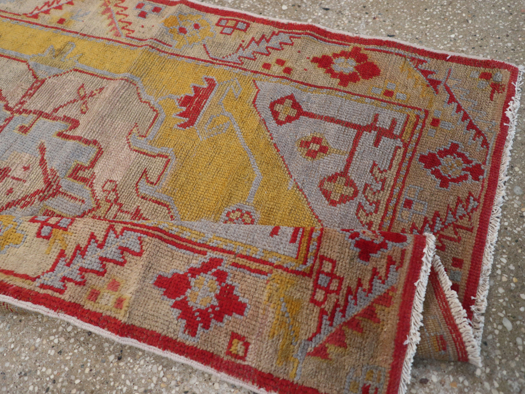 Vintage Turkish Oushak Throw Rug, No.20341 - Gss
