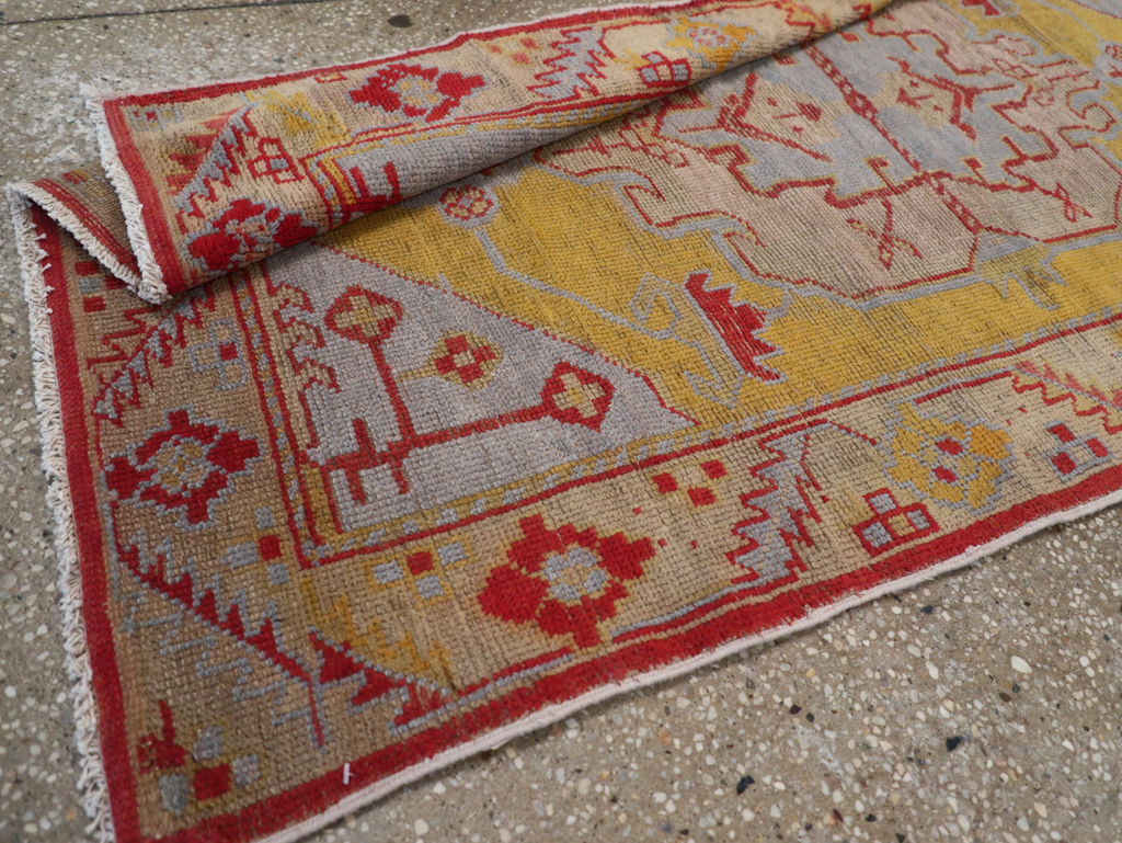 Vintage Turkish Oushak Throw Rug, No.20341 - Gss