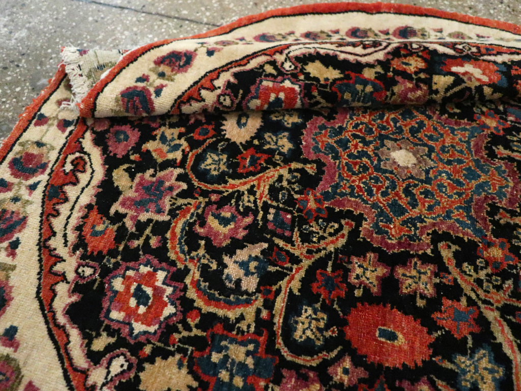 Antique Persian Tabriz Round Rug, No.20380 - Gss