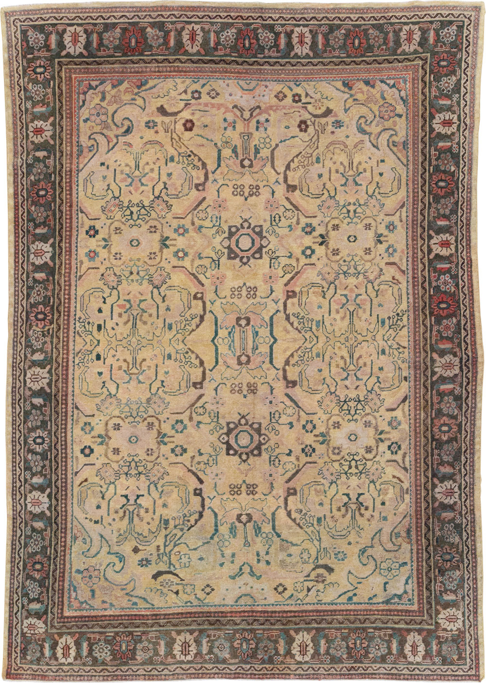 Antique Persian Mahal Small Room Size Carpet, No.20461 - Gss