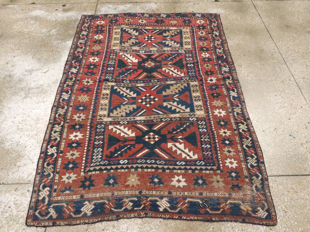 Antique Caucasian Kazak Rug, No.20467 - Gss