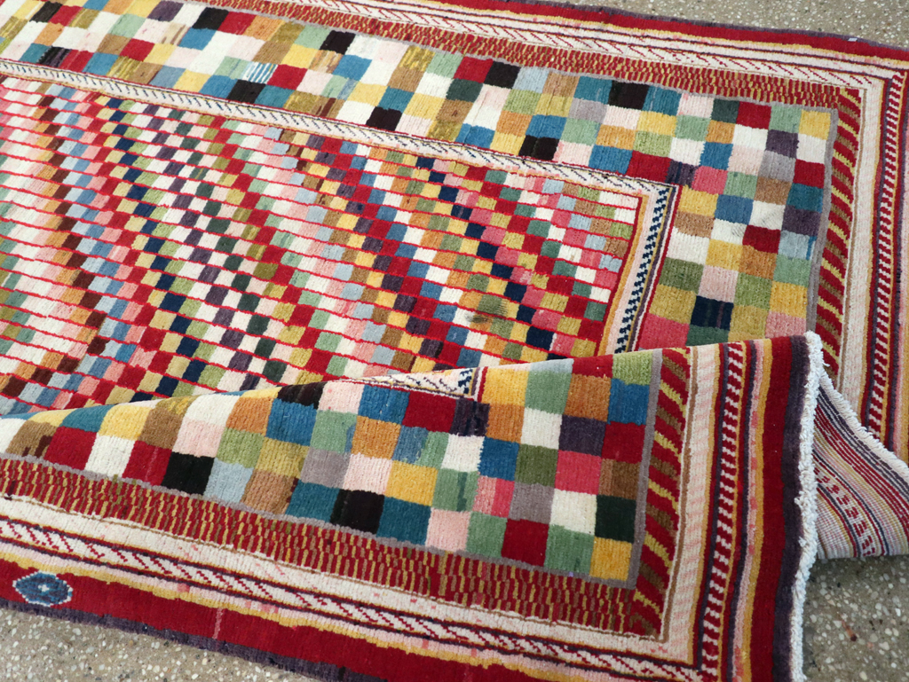 Vintage Persian Kashan Deco Rug, No.20477 - Gss