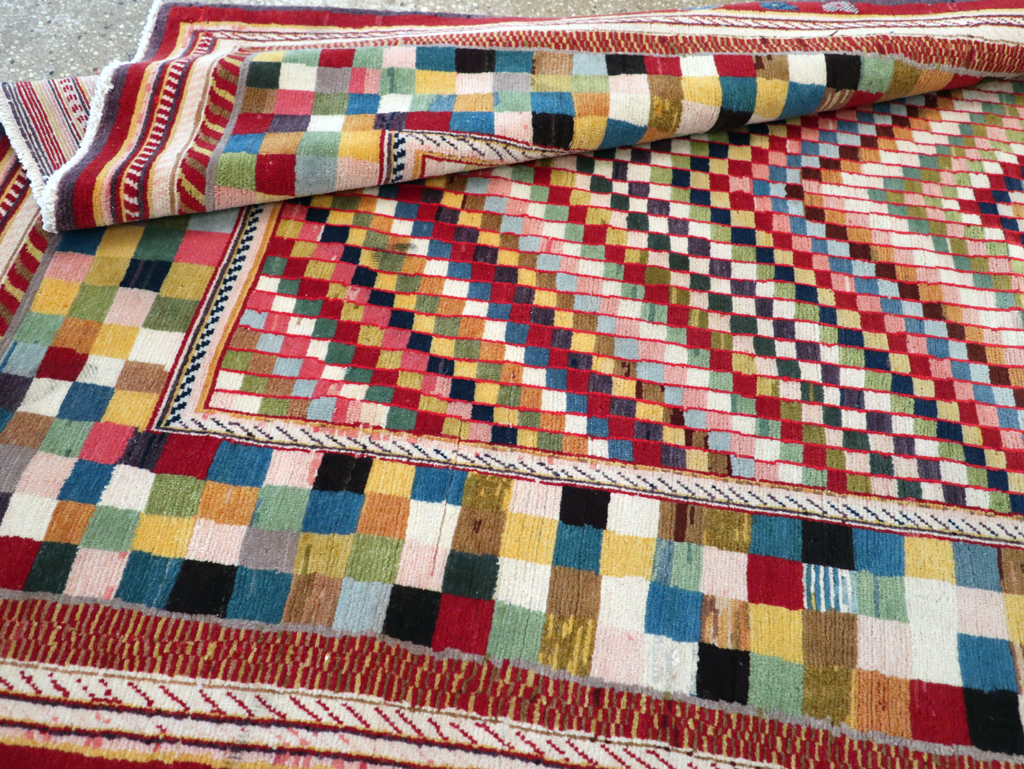 Vintage Persian Kashan Deco Rug, No.20477 - Gss