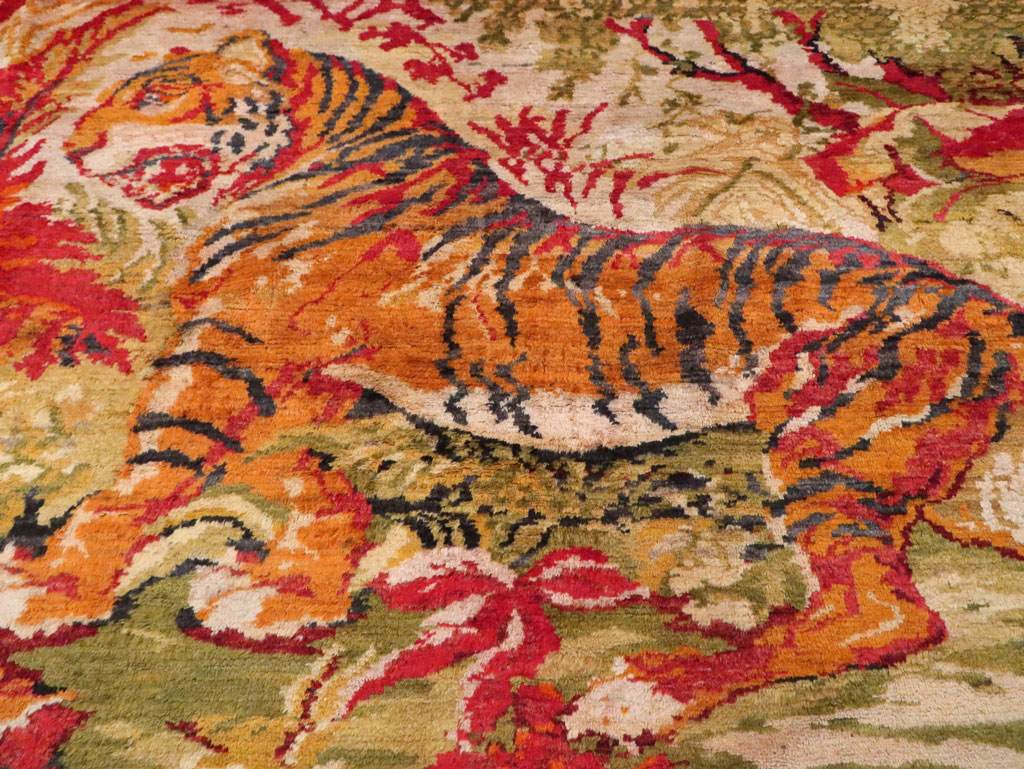 Antique Pictorial Oushak Carpet, No.20483 - Gss