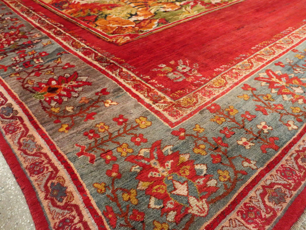 Antique Pictorial Oushak Carpet, No.20483 - Gss