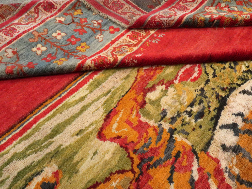 Antique Pictorial Oushak Carpet, No.20483 - Gss