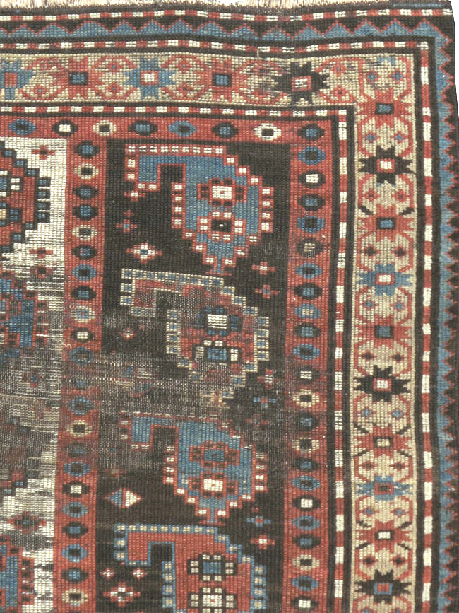 Antique Caucasian Kazak Distressed Rug, No.20515 - Gss