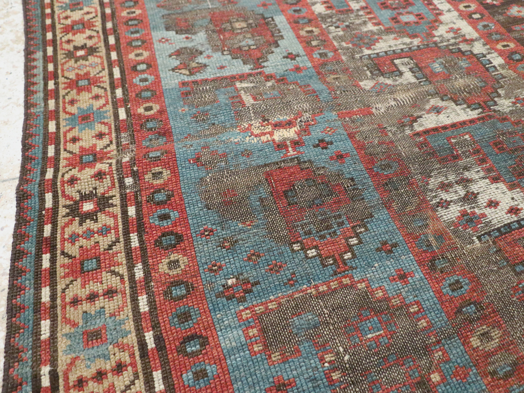 Antique Caucasian Kazak Distressed Rug, No.20515 - Gss