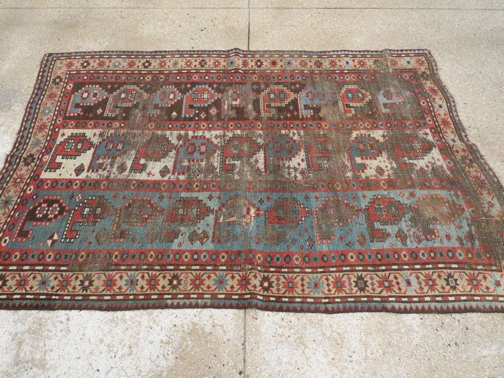 Antique Caucasian Kazak Distressed Rug, No.20515 - Gss