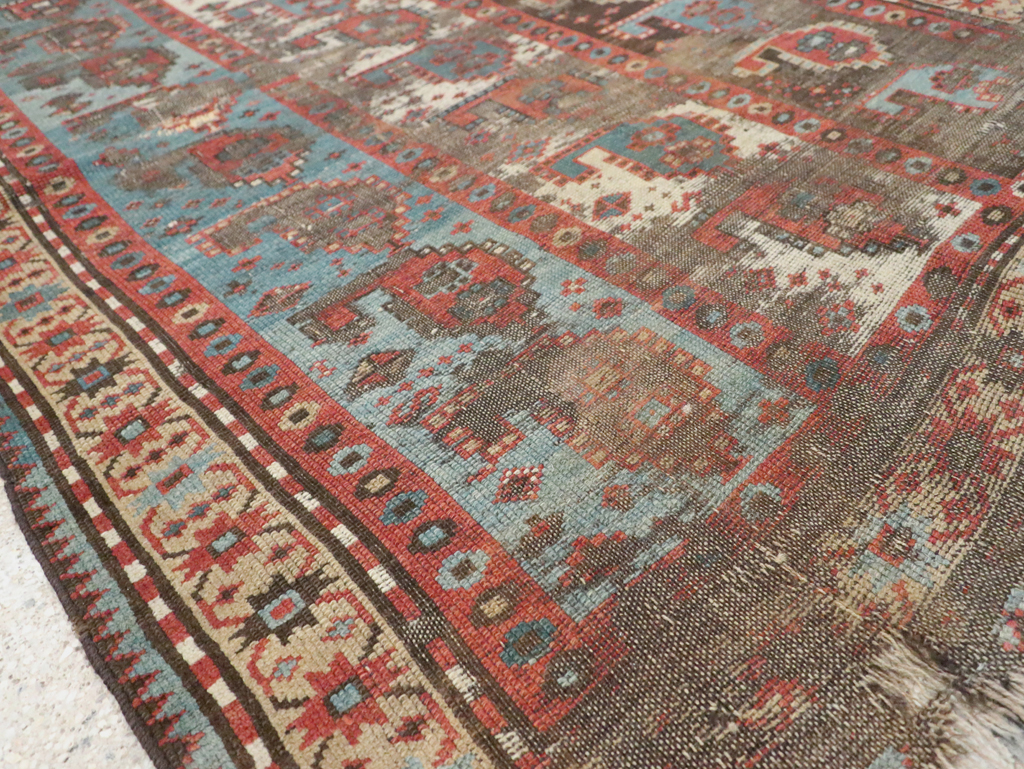 Antique Caucasian Kazak Distressed Rug, No.20515 - Gss