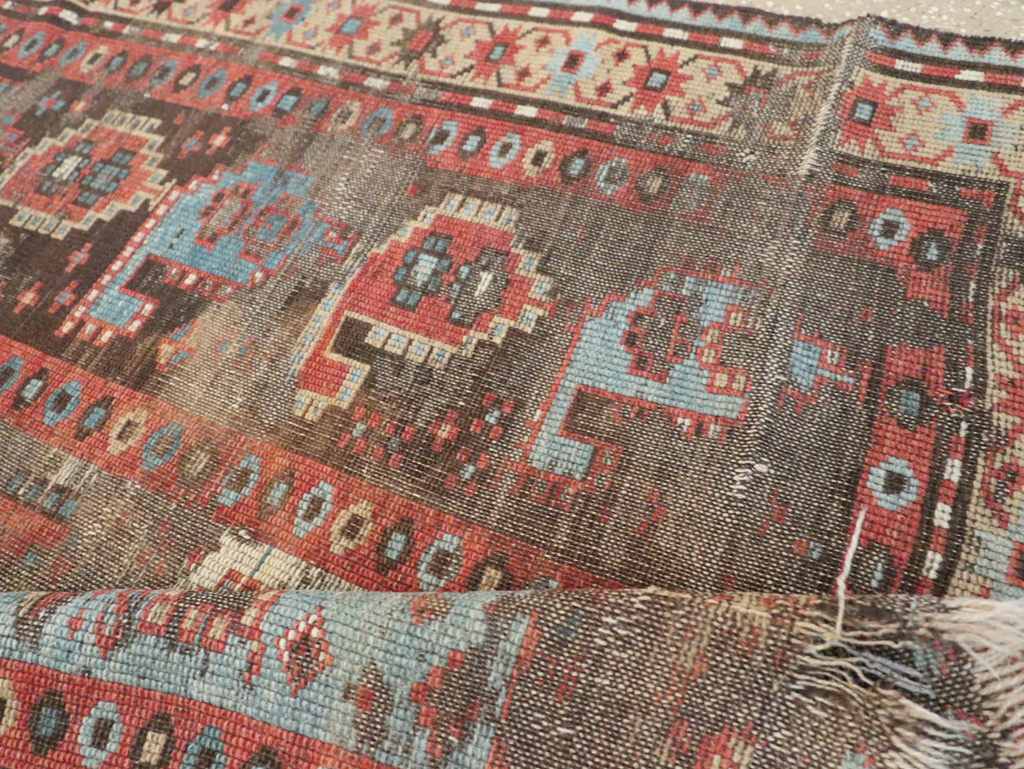 Antique Caucasian Kazak Distressed Rug, No.20515 - Gss