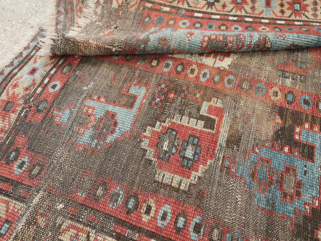 Antique Caucasian Kazak Distressed Rug, No.20515 - Gss