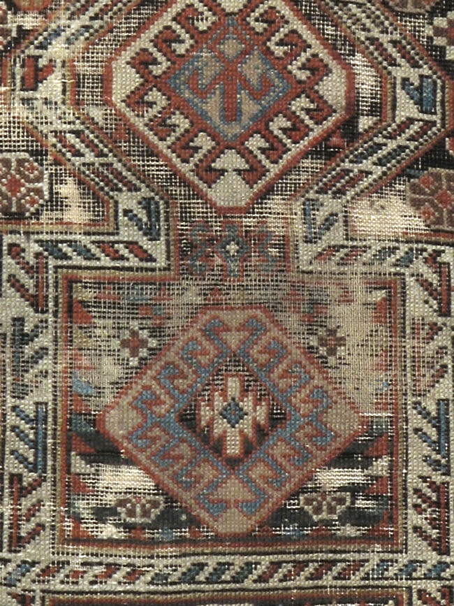 Antique Caucasian Shirvan Distressed Rug, No.20516 - Gss
