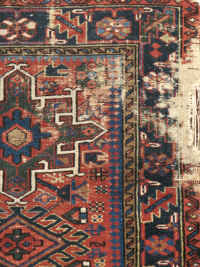 Antique Persian Karajeh Distressed Rug, No.20530 - Gss