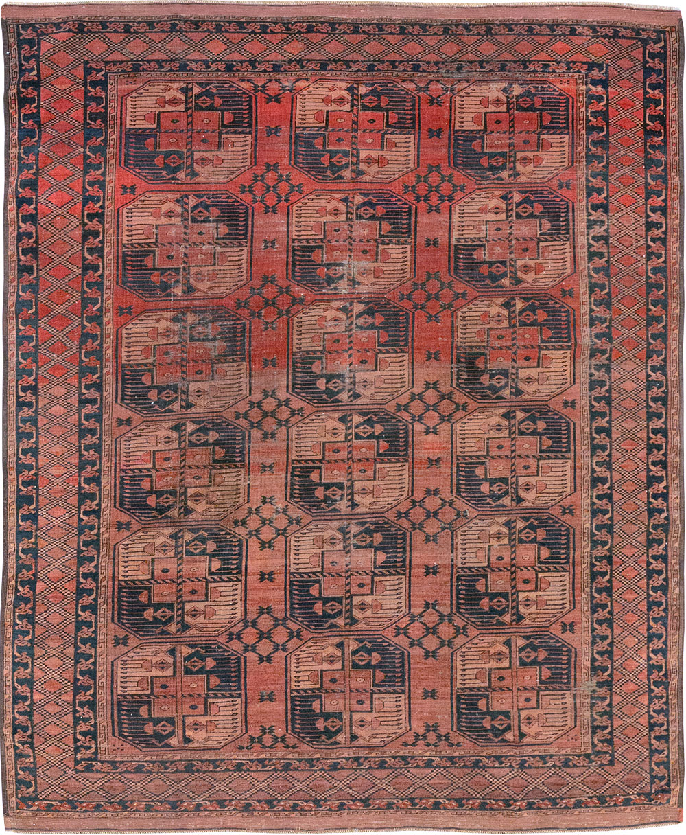 Antique Central Asian Turkoman Distressed Rug, No.20536 - Gss