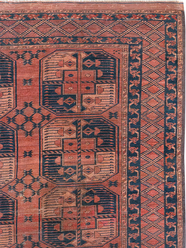 Antique Central Asian Turkoman Distressed Rug, No.20536 - Gss