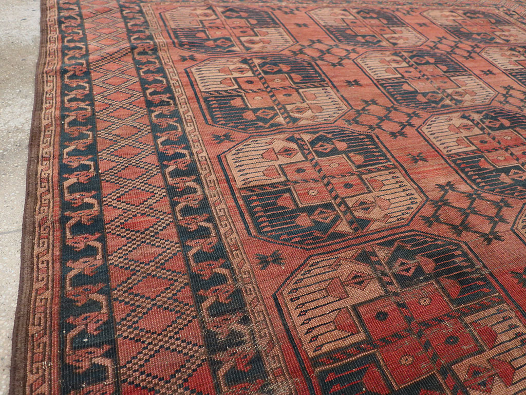 Antique Central Asian Turkoman Distressed Rug, No.20536 - Gss