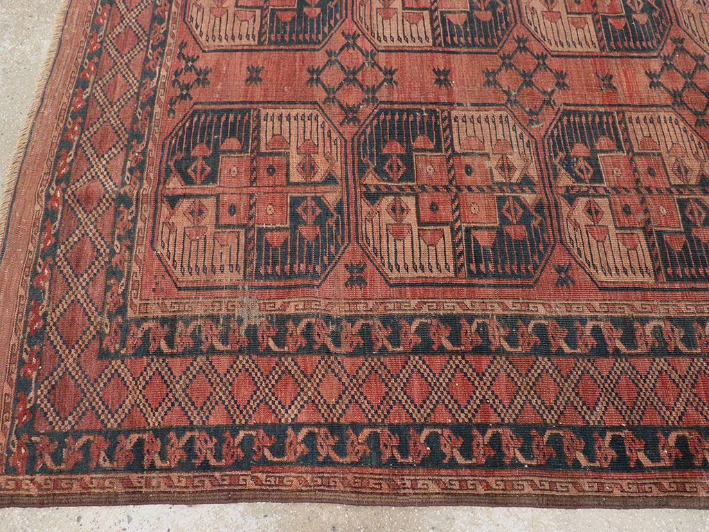 Antique Central Asian Turkoman Distressed Rug, No.20536 - Gss