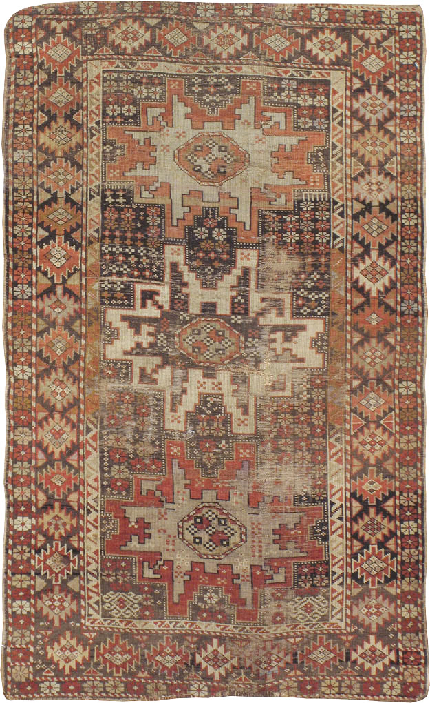 Antique Caucasian Kuba Distressed Rug, No.20547 - Gss